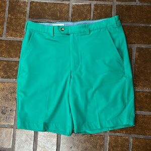 Donald Ross Sportswear Green Thistle Stretch Flat Front Golf Short